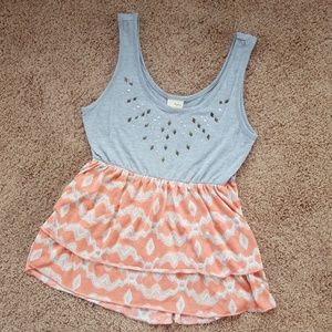 Jeweled, fun printed tank top